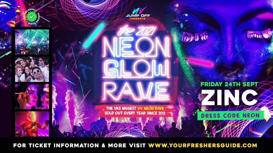 Neon Glow Rave | Exeter Freshers 2021 – First 100 Tickets ONLY £2!