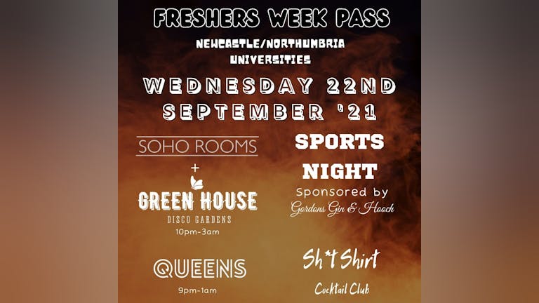 Sohos Freshers Pass/Band - TODAYS EVENTS - WEDS 22nd SEPTEMBER!