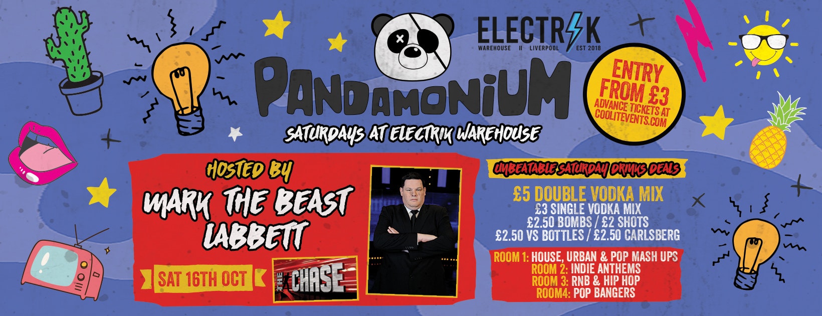 Pandamonium Saturdays : hosted by Mark ‘The Beast’ Labbett