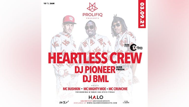 [TONIGHT] ProlifiQ Events Presents: Heartless Crew, DJ Pioneer & More!  //// www.bournemouthfrehers.com