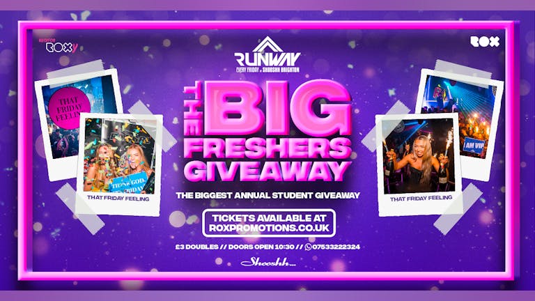 Runway Fridays • The BIG Freshers Giveaway  • Free w/ Jager Wristband