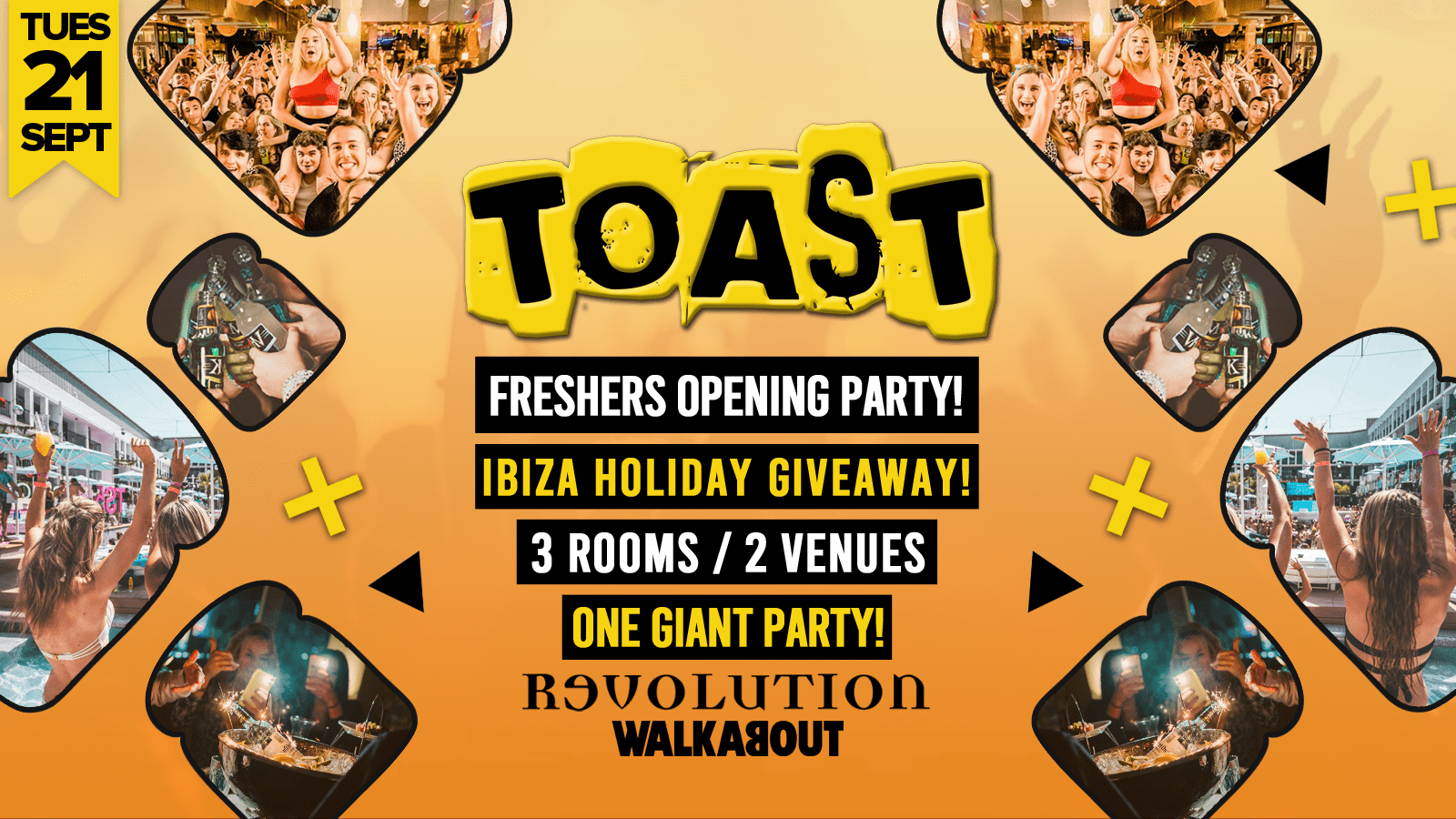 Bournemouth Freshers 2021 • Toast • Ibiza Giveaway • Revolution & Walkabout