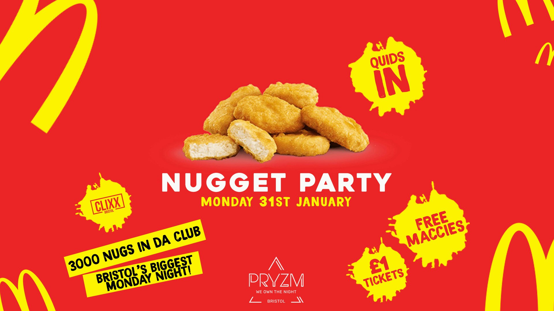 QUIDS IN / Nugget Party – 3000 Nugs in da club  –  £1 Tickets