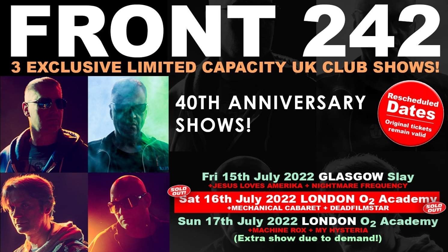 FRONT 242 – 40th Anniversary Show + J$sus Loves Amerika & Nightmare Frequency