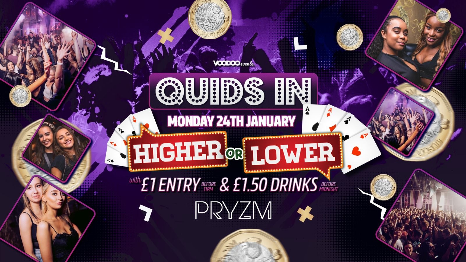 Quids In Mondays – 24th January – Higher or Lower