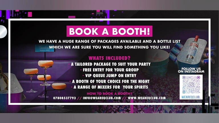 BOOK A BOOTH THIS WEEKEND / 28TH & 29th JANUARY! 