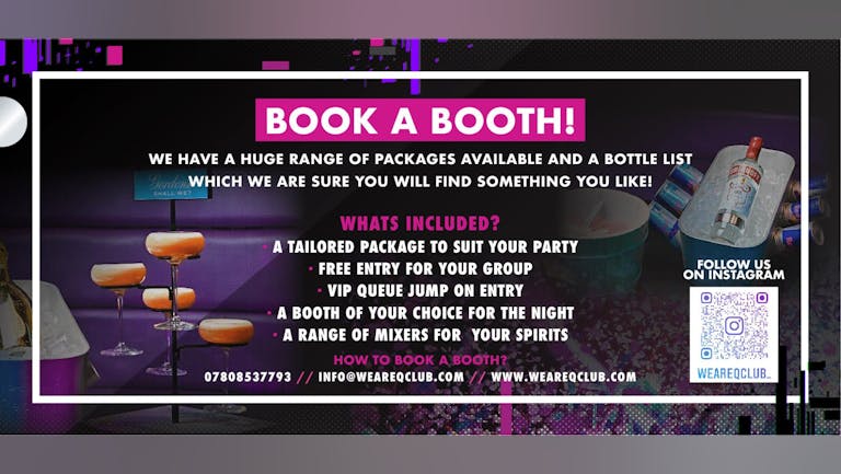 BOOK A BOOTH THIS WEEKEND / 28TH & 29th JANUARY! 