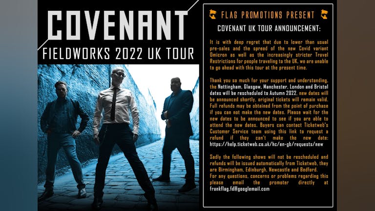 Covenant  Fieldworks  UK Tour - Birmingham CANCELLED!