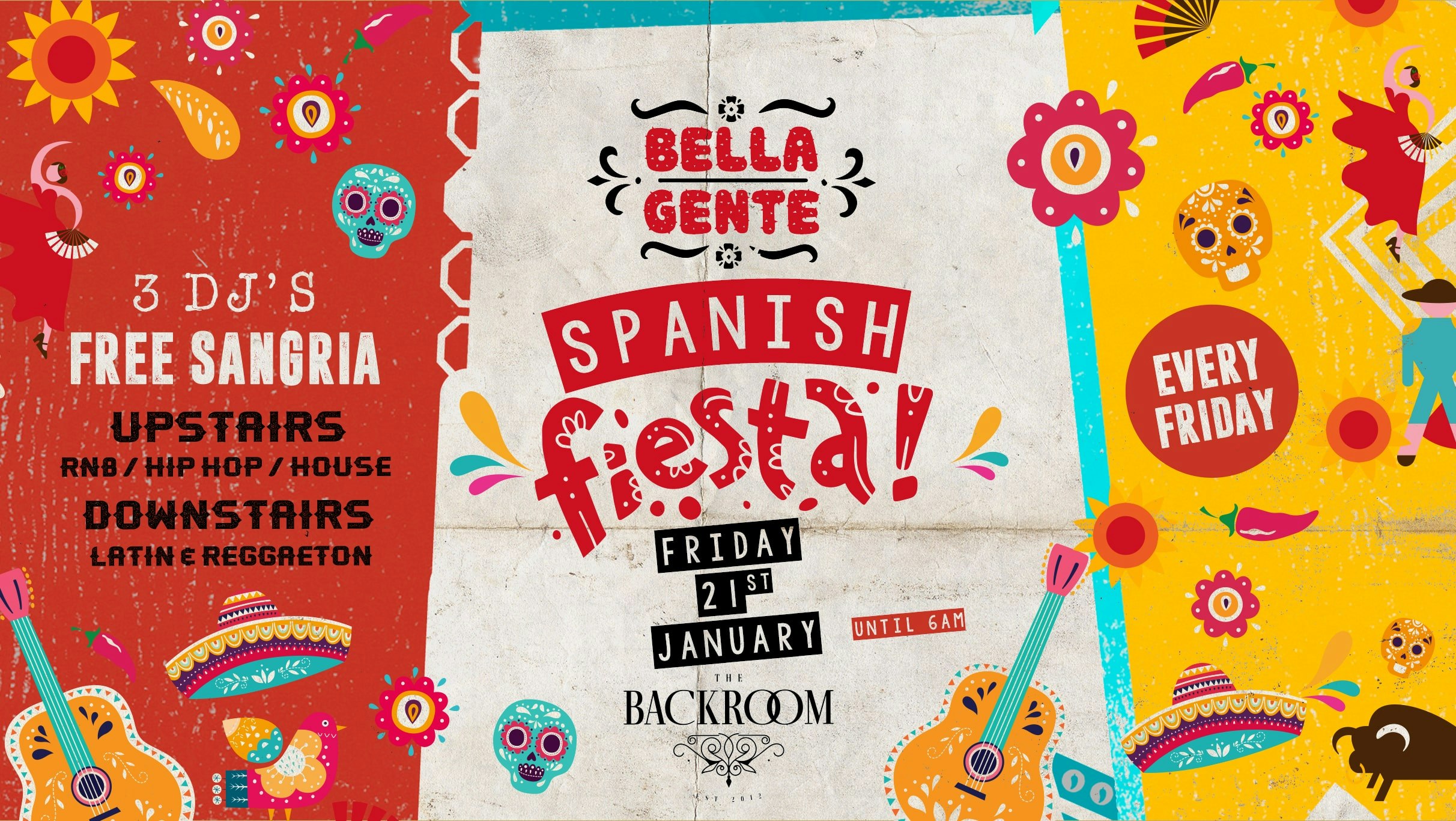 Bella Gente – Spanish Fiesta! – The Backroom – Friday 21st January