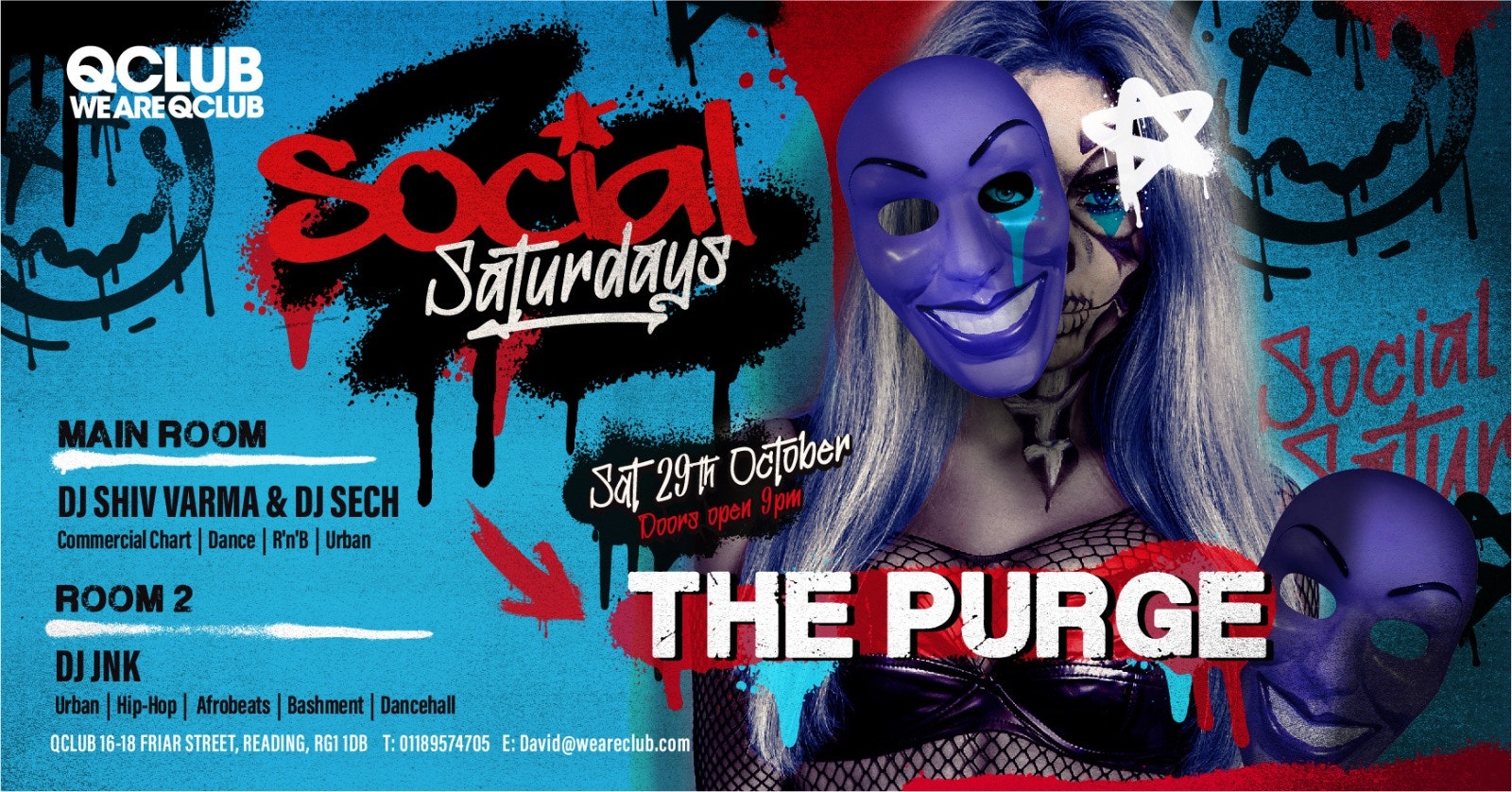 Social Saturdays  – Saturday 29th October – The Purge 🎃