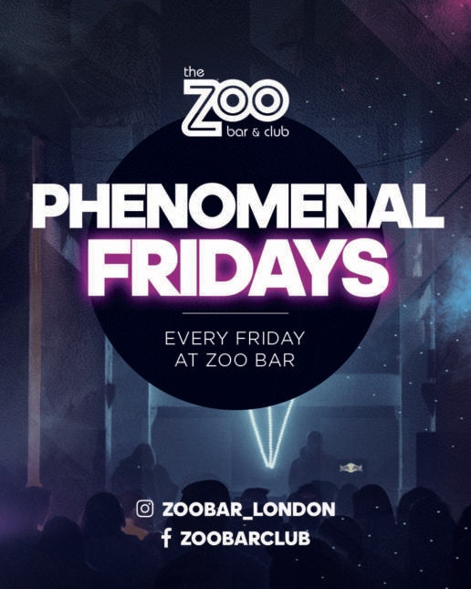 Zoo Bar: Phenomenal Fridays – Every Friday – Student Drinks All Night 🎉