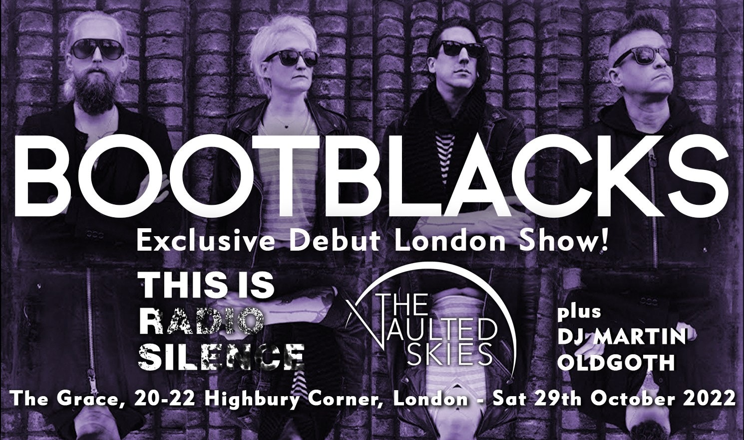 VENUE CHANGE – BOOTBLACKS  Debut London Show!
