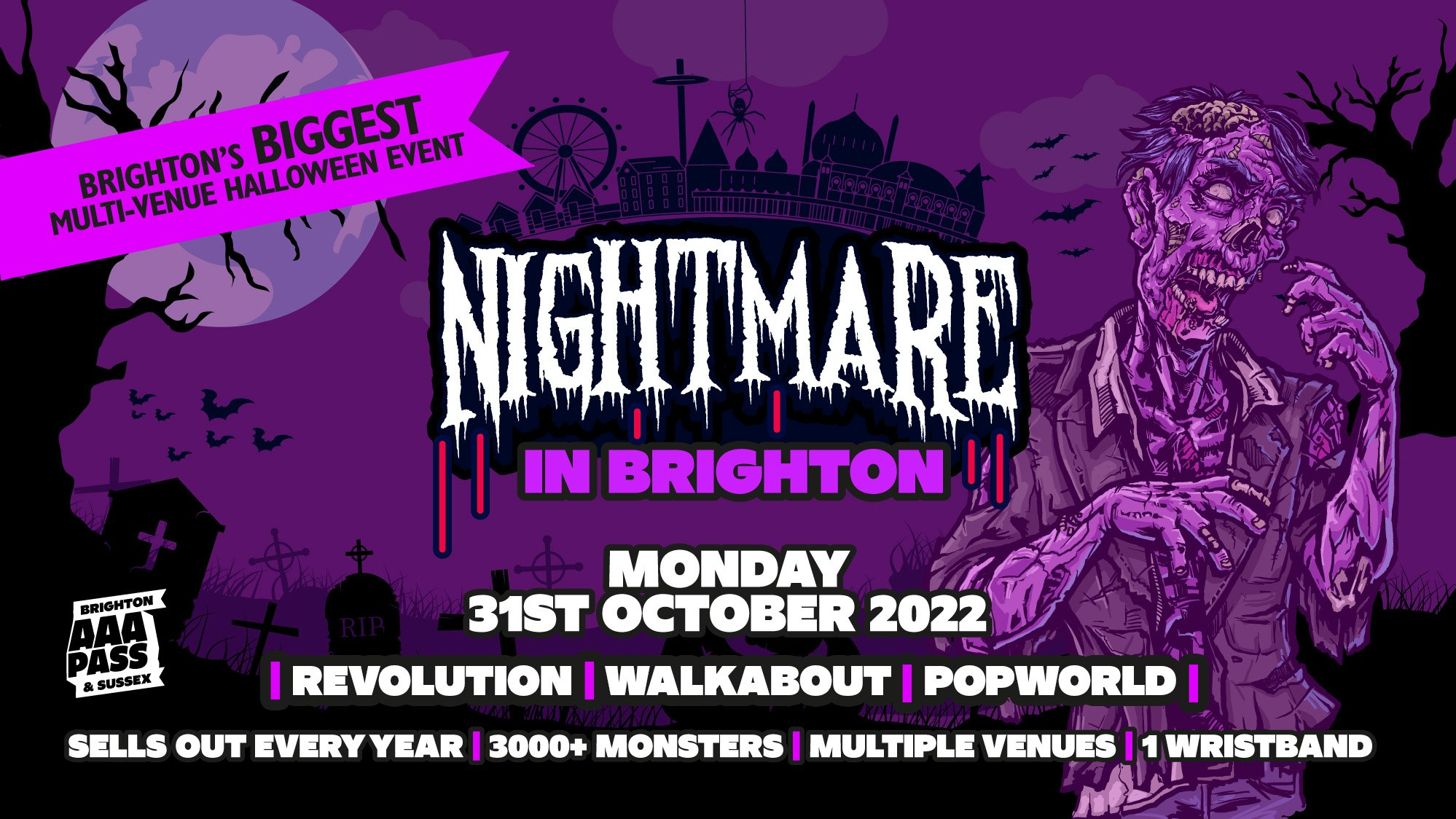 Nightmare in Brighton 2022 | Brighton’s BIGGEST Multi-venue Halloween Event