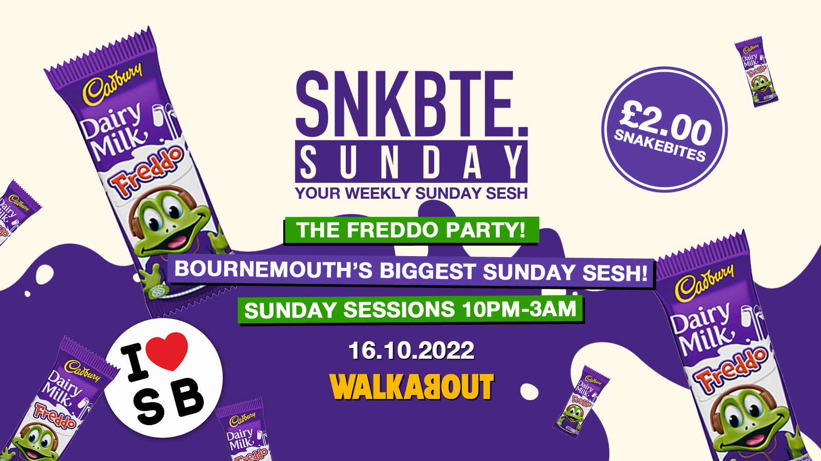 Snakebite Sundays @Walkabout // The Freddo Party!