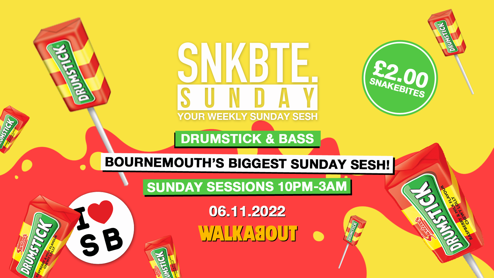 Snakebite Sundays @Walkabout // Drumstick & Bass!