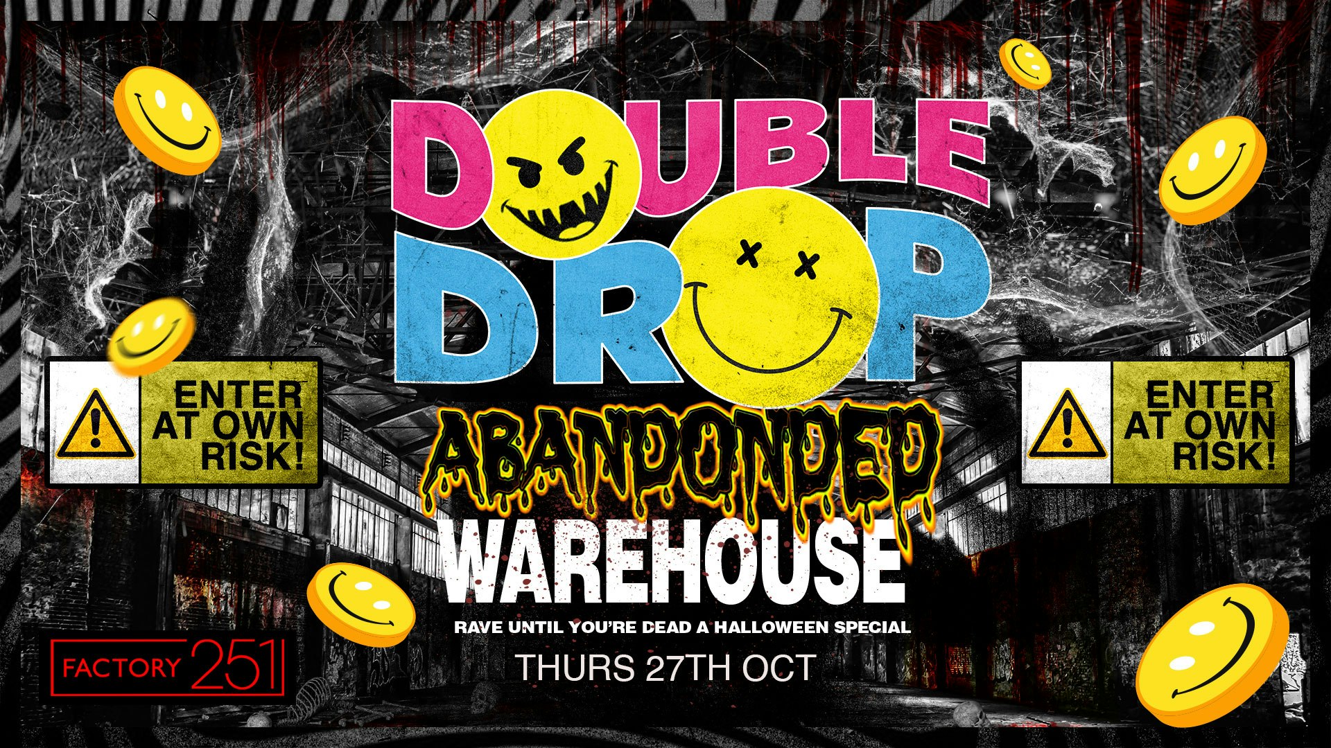FACTORY HALLOWEEN ⚠️ DOUBLE DROP ABANDONED WAREHOUSE ﻿⚠️ SCARE SPECIAL ‼️ FREE TICKETS*