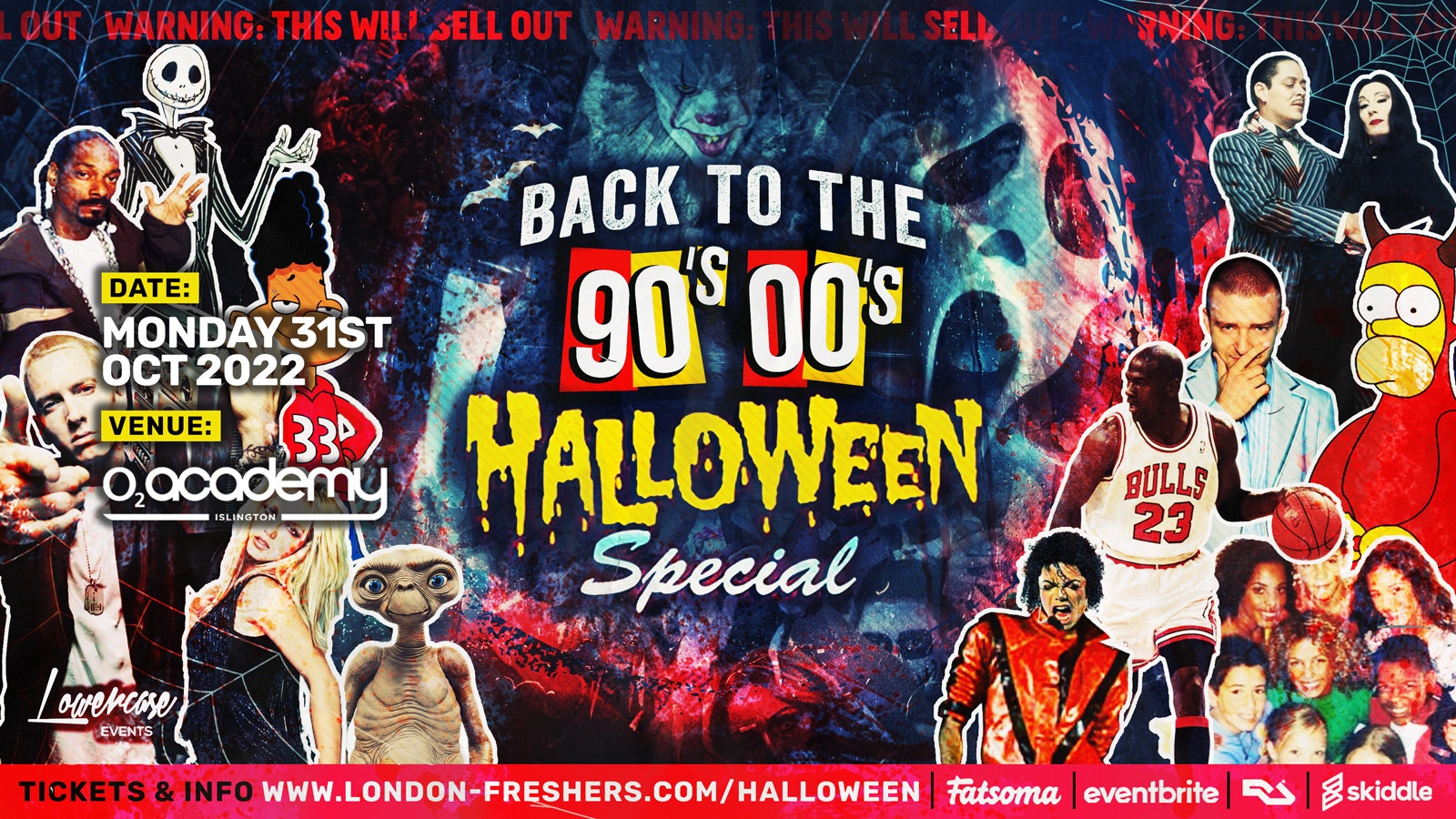 The 90s & 2000s Halloween Party @ O2 Academy Islington – The Biggest Halloween Throwback Party – London Halloween 2022