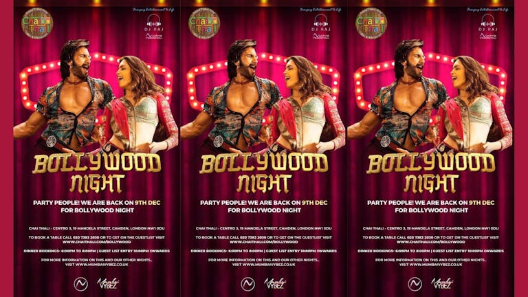 Bollywood Night - 9th December 2022 - Camden, London - Special EXTRA date ADDED