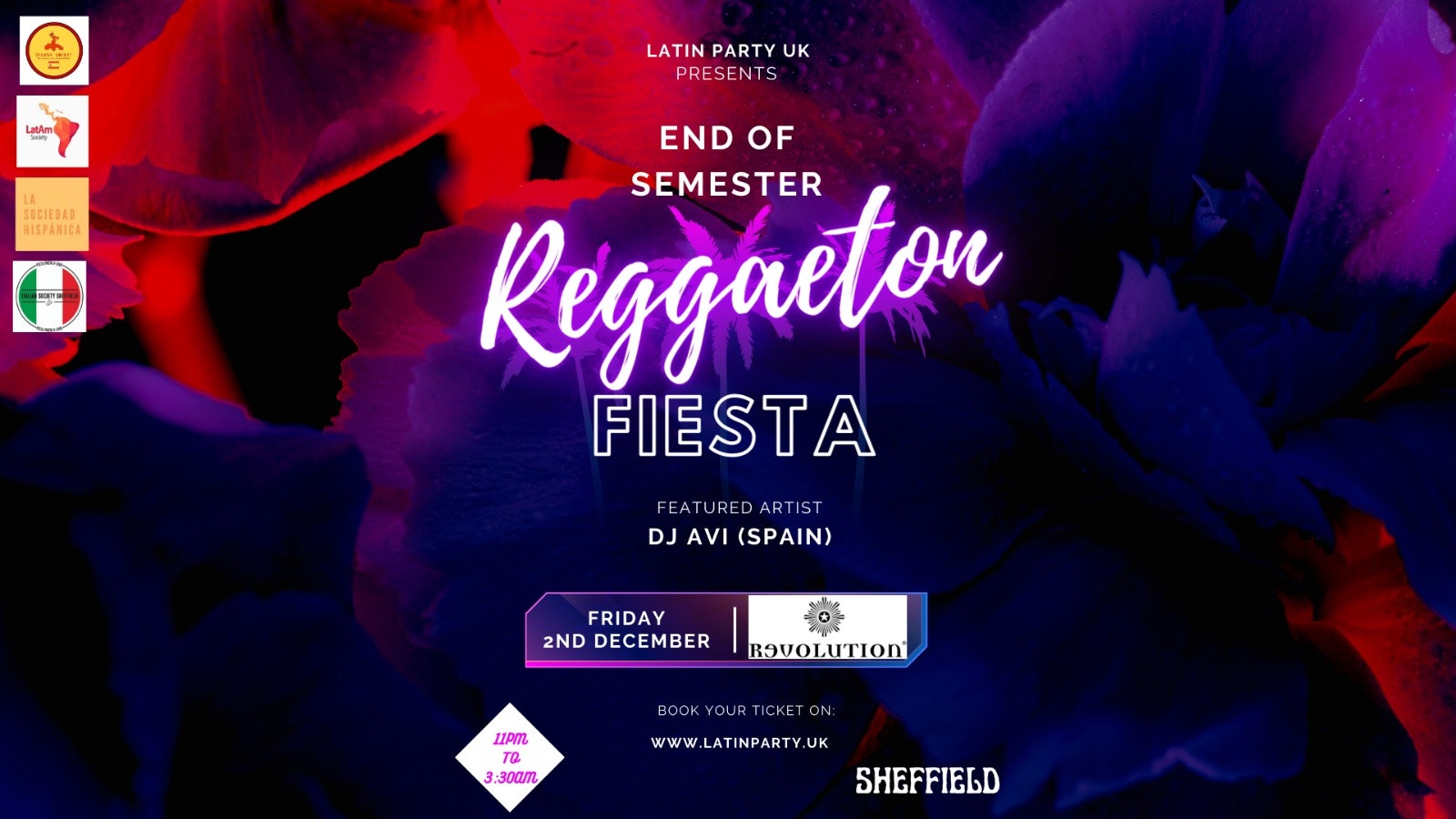 LATIN PARTY SHEFFIELD – END OF SEMESTER ‘REGGAETON FIESTA’