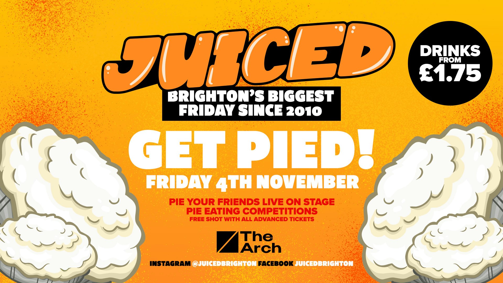 JUICED Fridays x Get Pied! | Pie your mates LIVE | THE ARCH