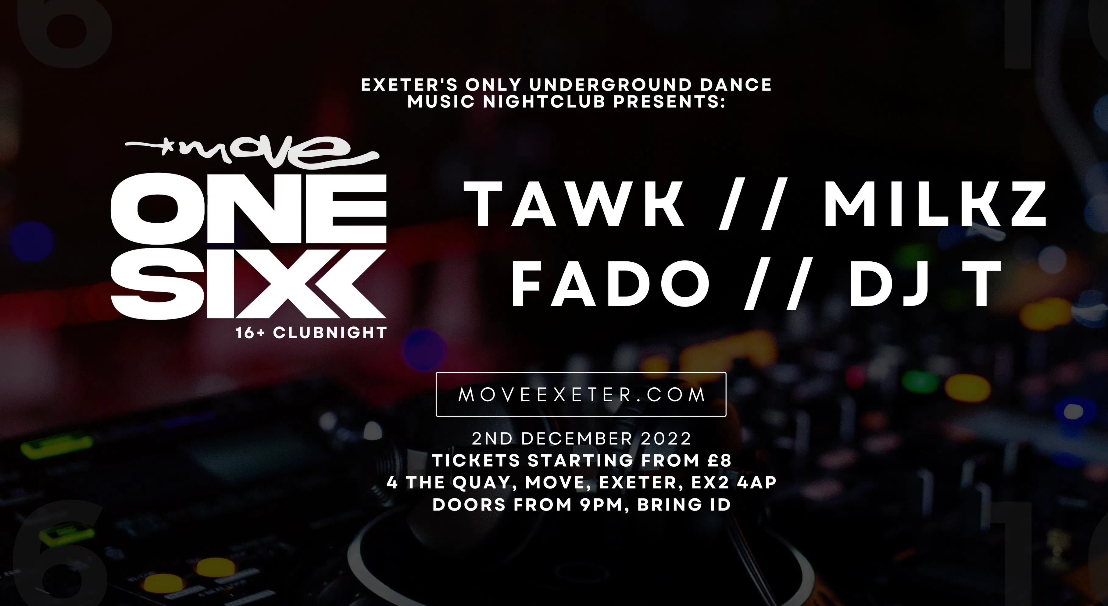 Move one six EXETER 16+ at Move, Exeter on 2nd Dec 2022 | Fatsoma