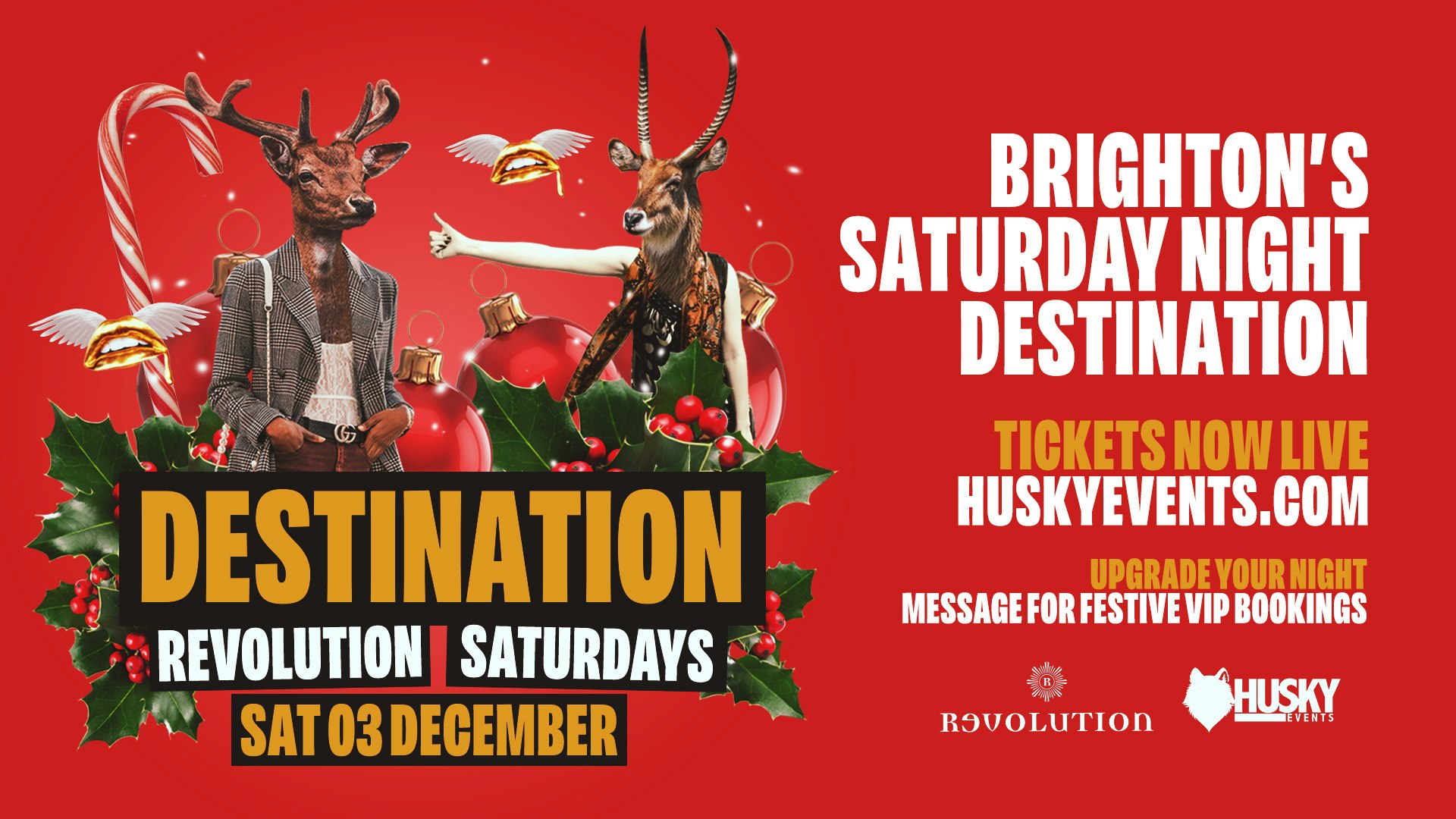 Destination Saturdays x Revolution Brighton ➤ Live Christmas Performers + more ➤ 03.12.22