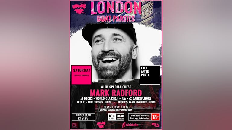 Amor Christmas Boat Party + Free after-party w/ Mark Radford