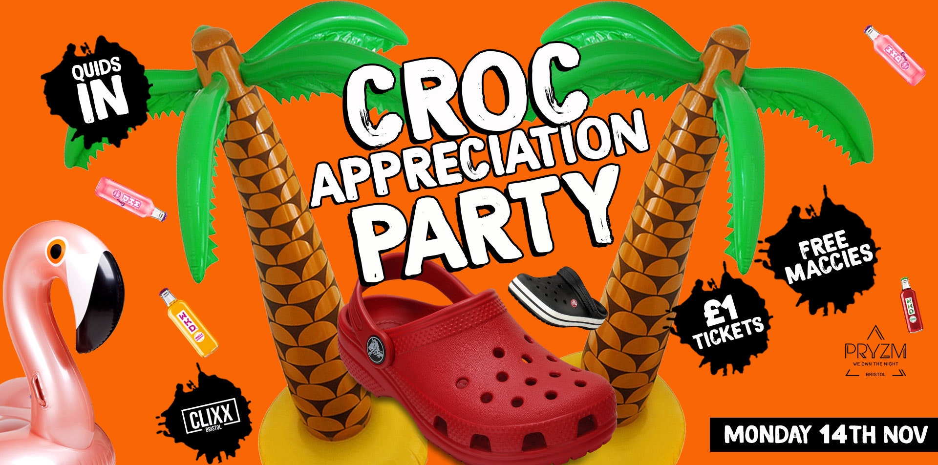 QUIDS IN – CROC Appreciation Night  –  £1 Tickets