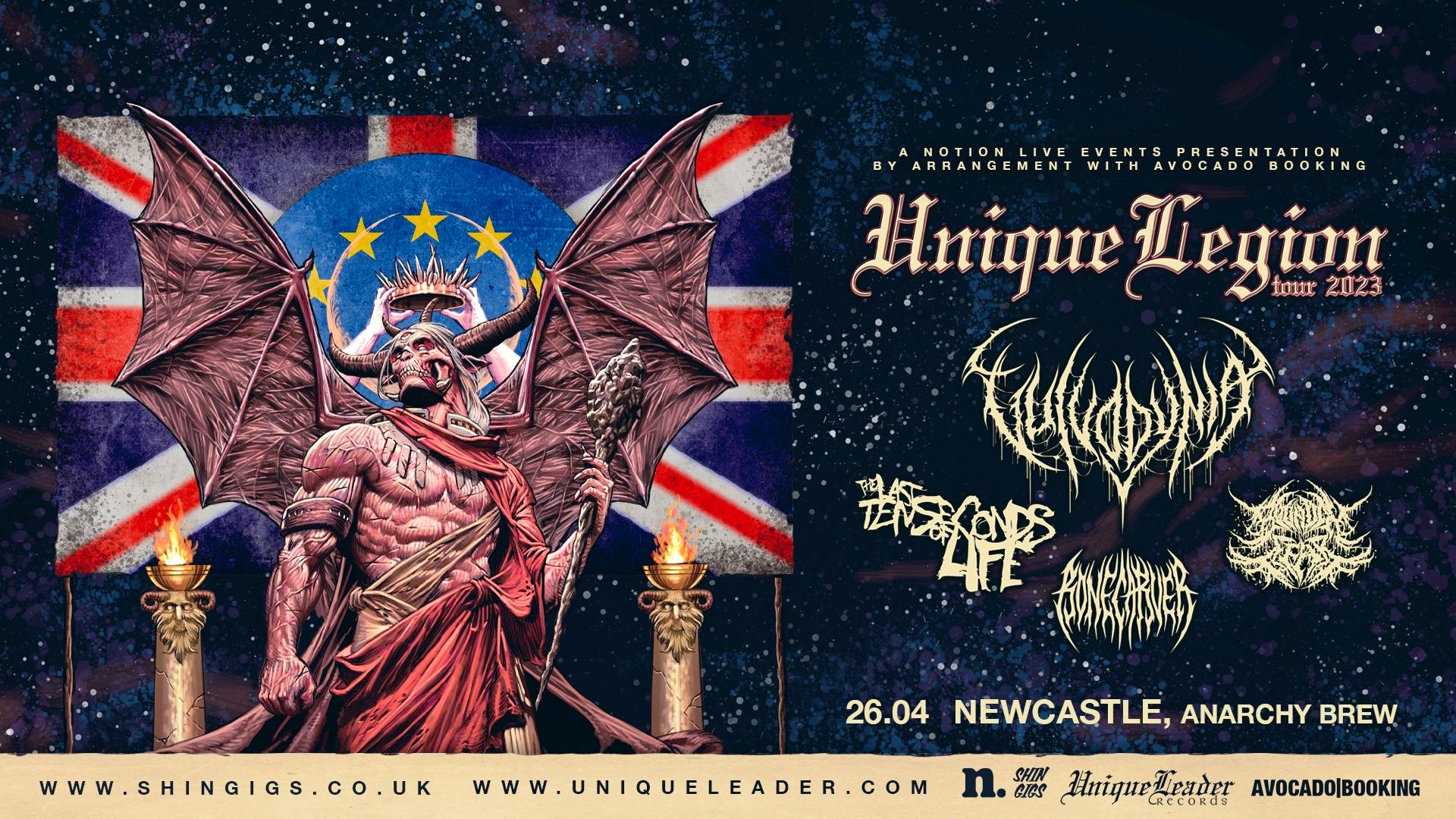 Unique Legion Tour 2023 ft. Vulvodynia, The Last Ten Seconds of Life, Bound in Fear & Bonecarver