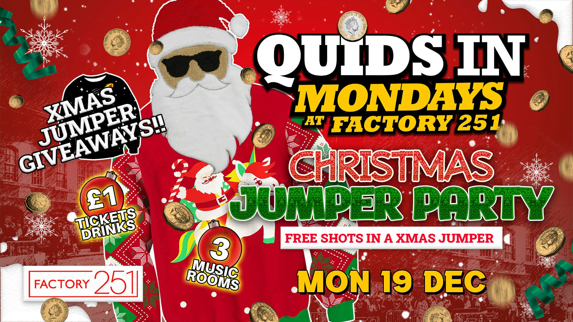 QUIDS IN MONDAYS 🏆CHRISTMAS JUMPER PARTY ⛄ MCR’s Biggest Monday Night  🙌