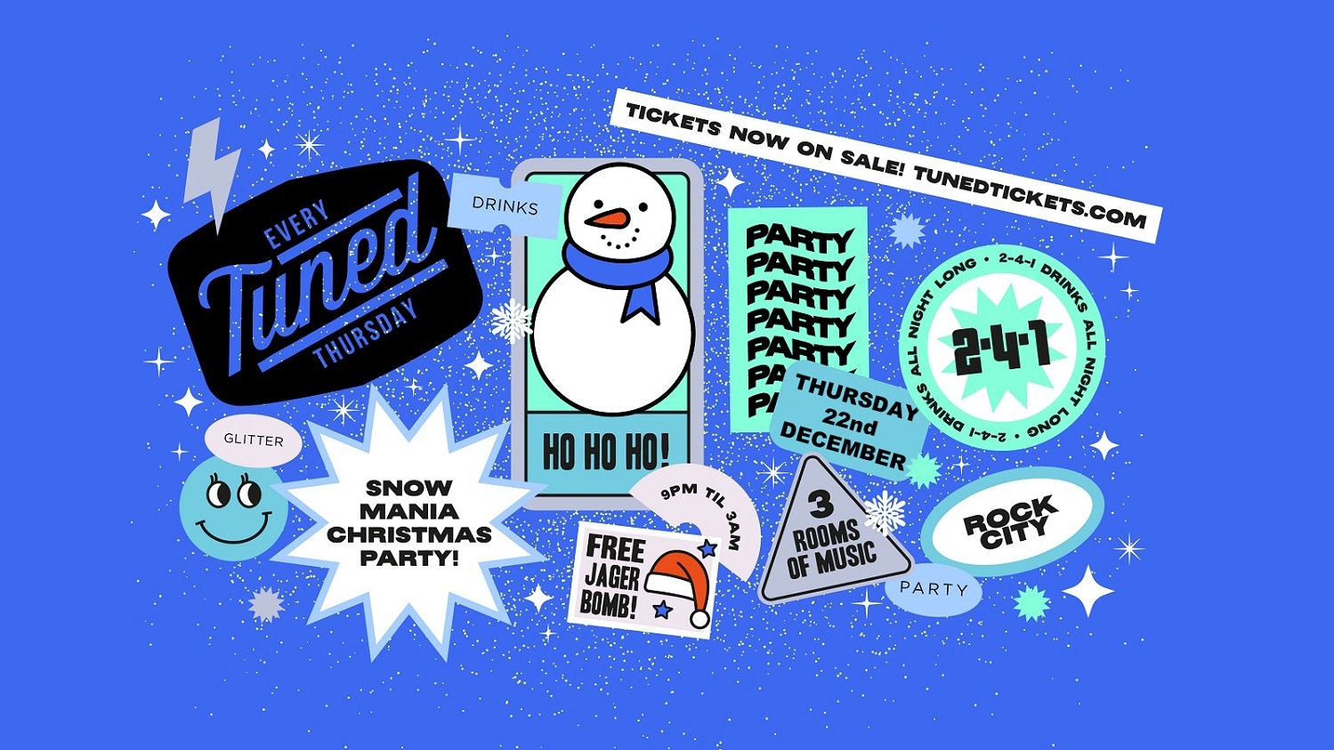 Tuned – Snowmania Christmas Party –  Nottingham’s Biggest Student Night – 2-4-1 Drinks All Night Long – 22/12/22