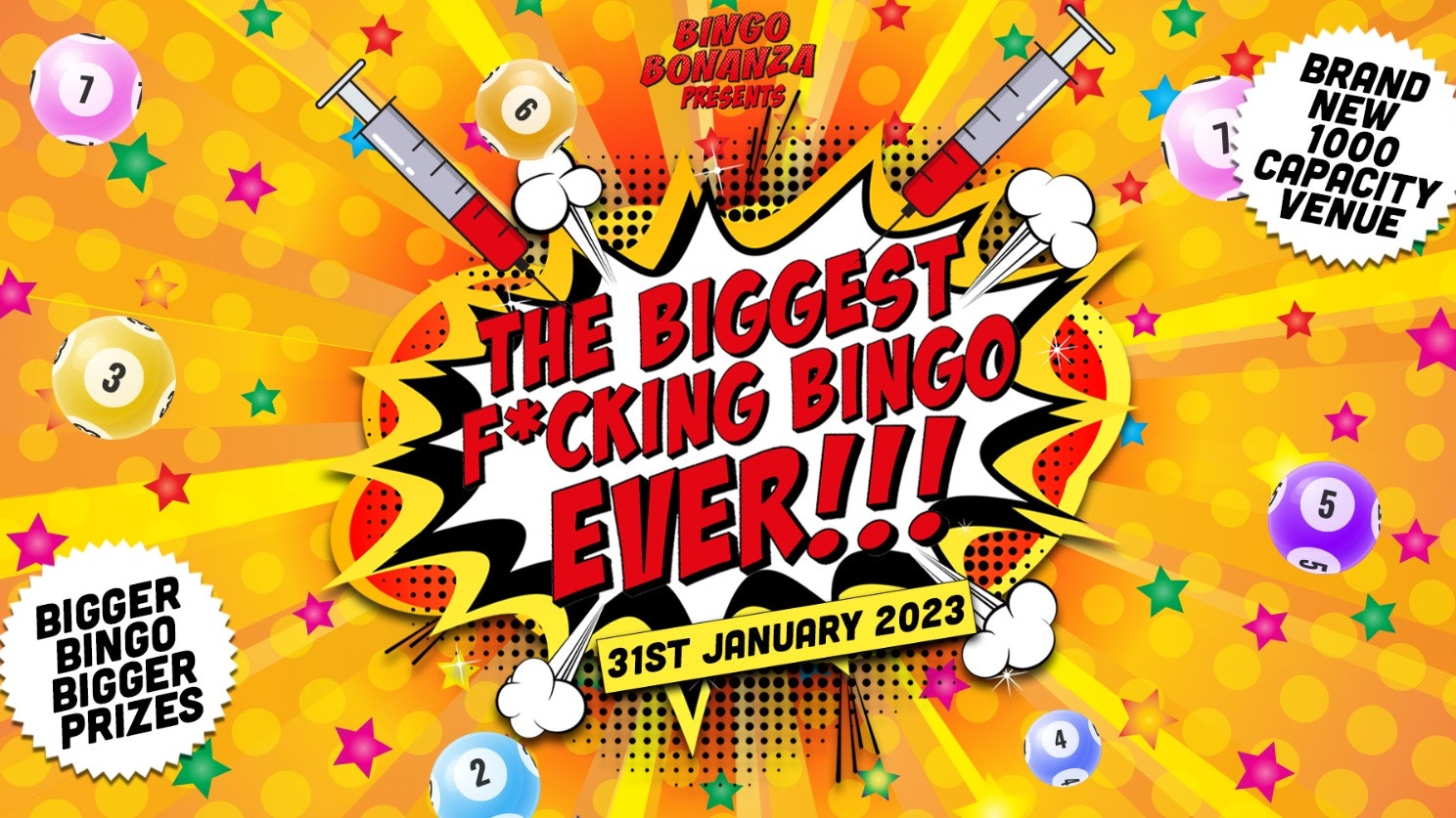 *USE BINGO VALENTINES EVENT* BINGO BONANZA – THE BIGGEST F*CKING BINGO EVER!!! | NEW 1000 CAPACITY VENUE! | £1 TICKETS! | THE FED | NEW DATE 14th FEBRUARY