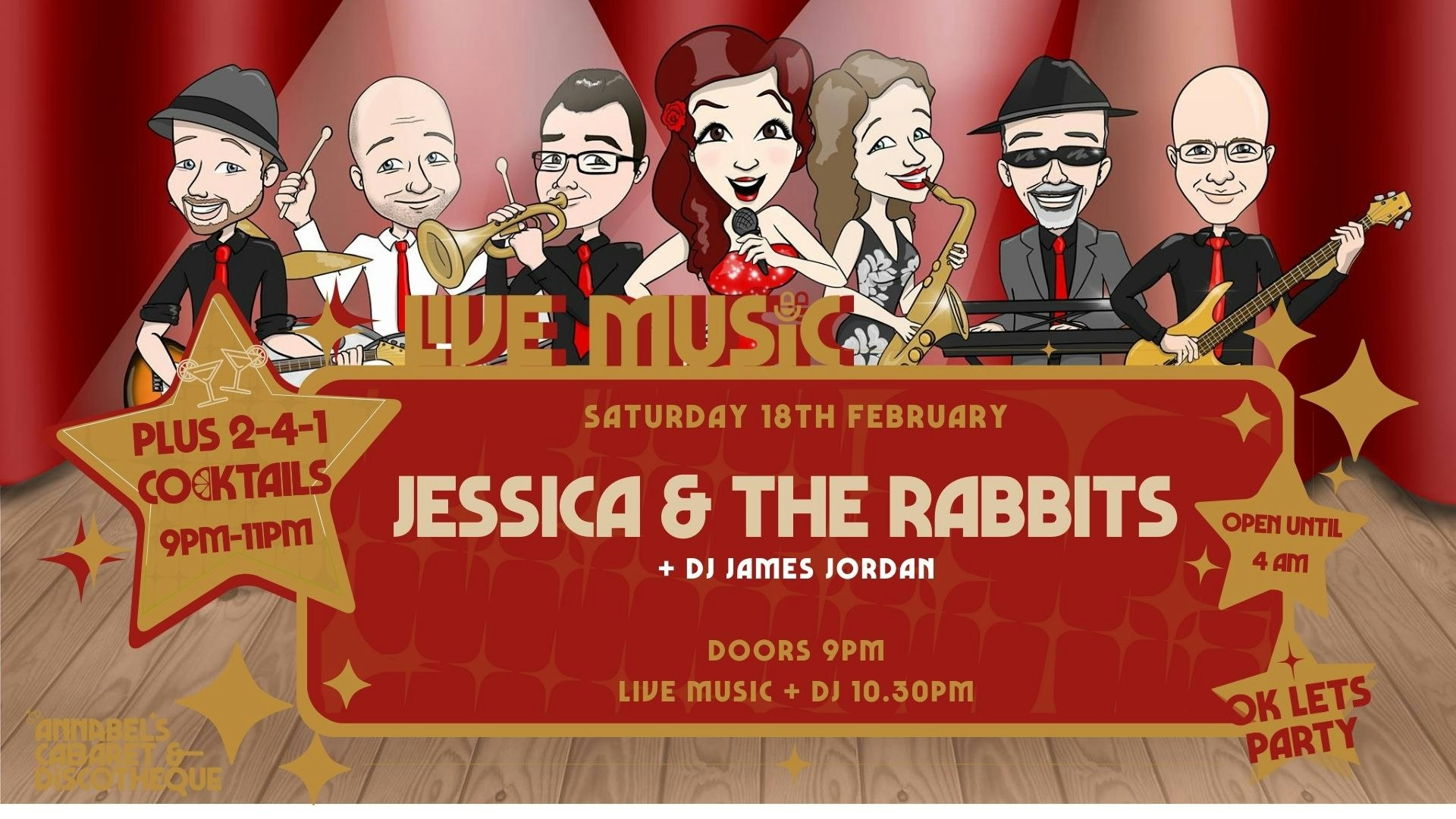 Live Music: JESSICA & THE RABBITS // Annabel’s Cabaret & Discotheque