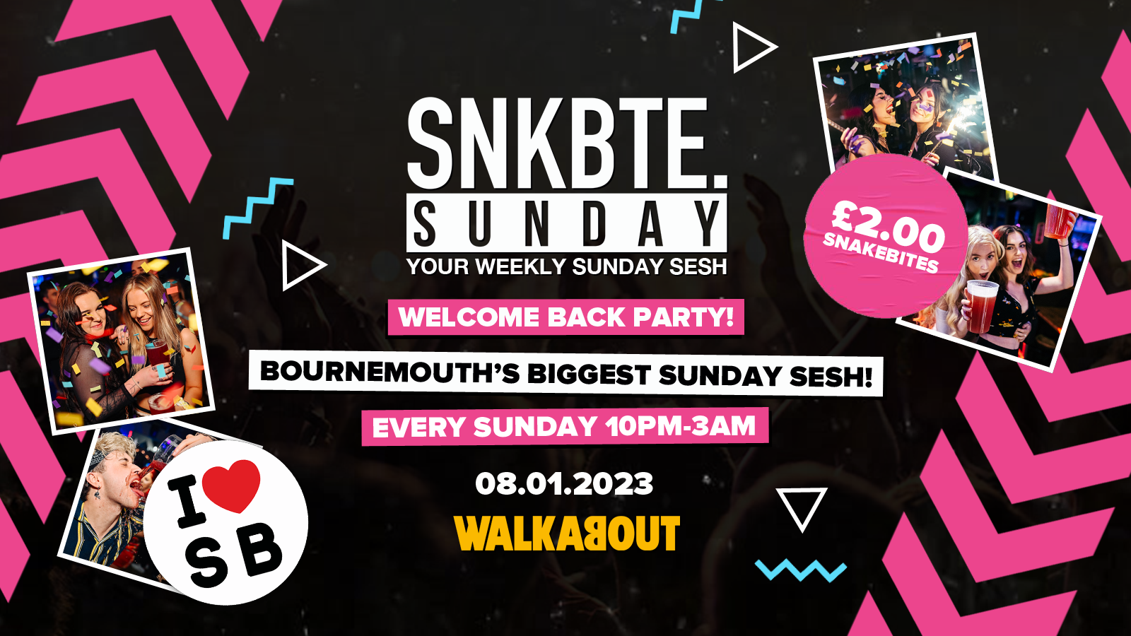 Snakebite Sundays @Walkabout // Welcome Back Party!