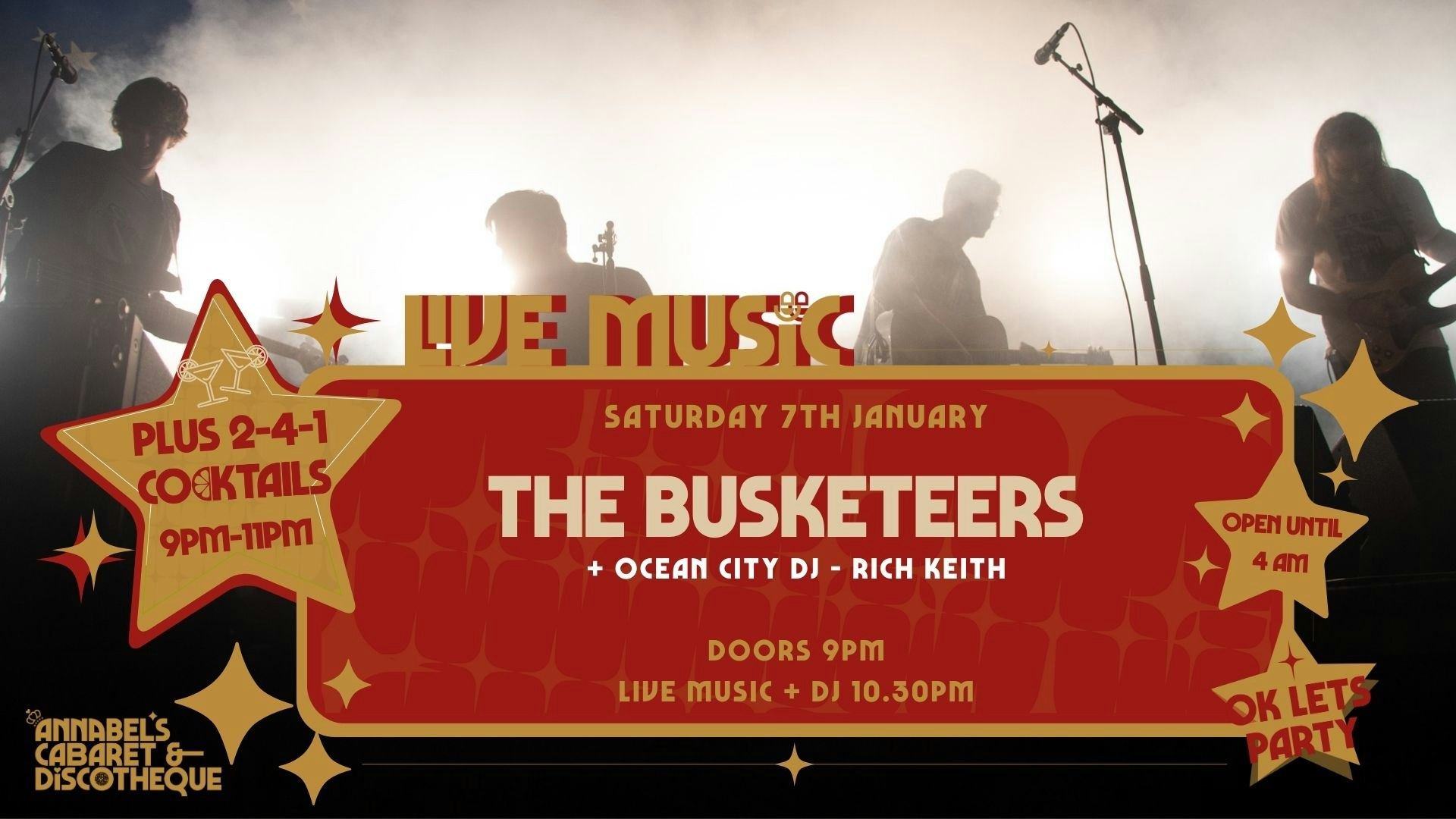 Live Music: THE BUSKETEERS // Annabel’s Cabaret & Discotheque