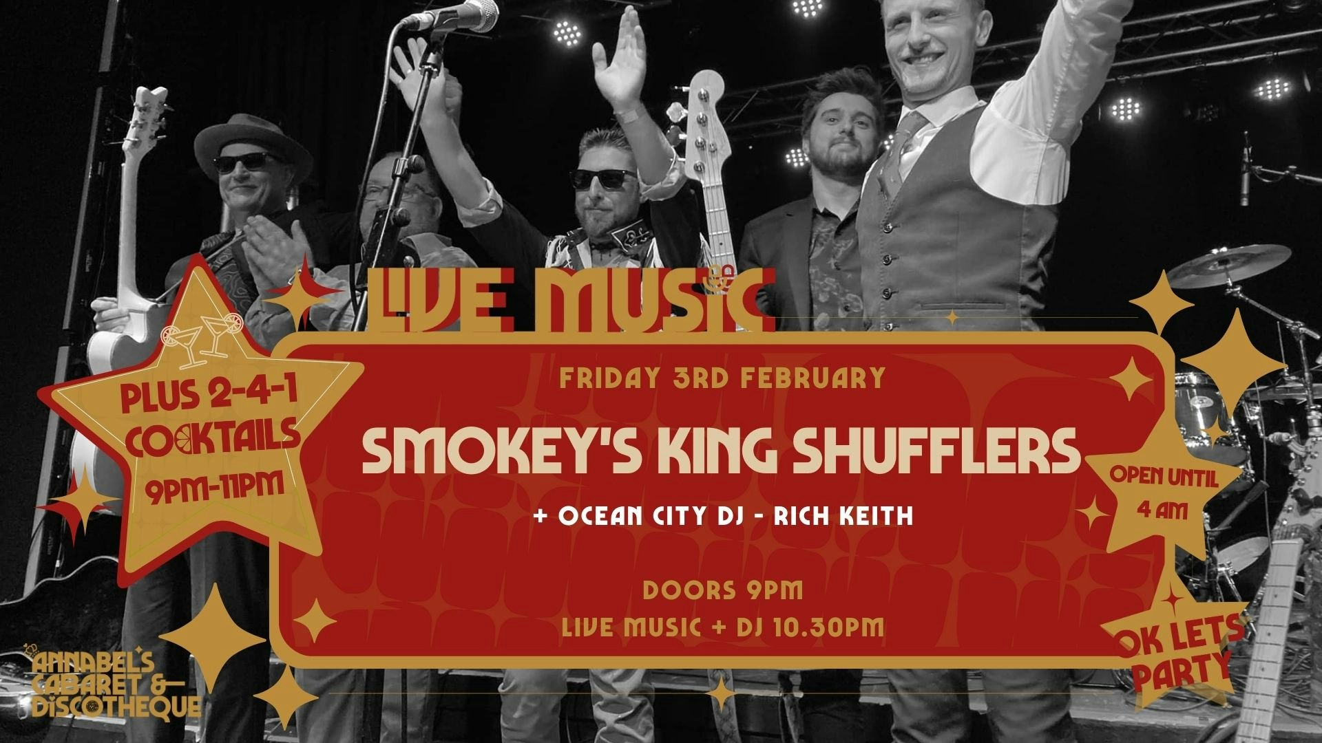 Live Music: SMOKEY’S KING SHUFFLERS // Annabel’s Cabaret & Discotheque