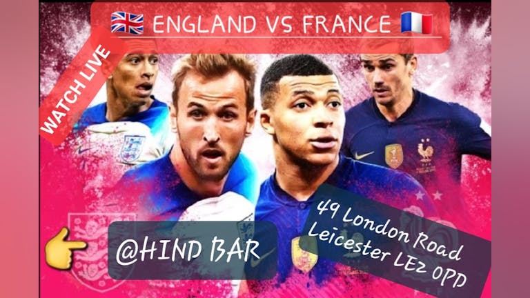 🇬🇧 ENGLAND VS FRANCE 🇫🇷 LIVE AT THE HIND BAR 