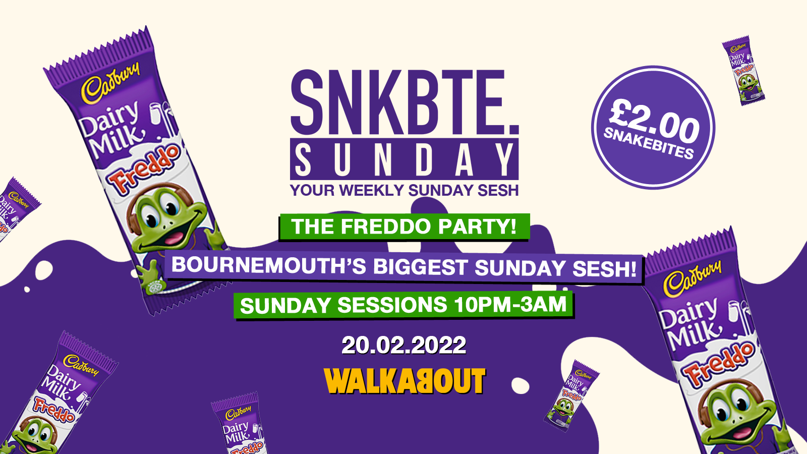 Snakebite Sundays @Walkabout // The Freddo Party!