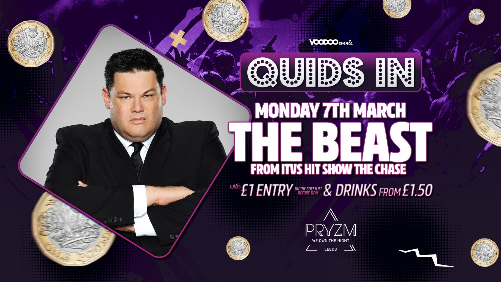 THE BEAST From ITV’s The Chase – Quids In Mondays – 7th March