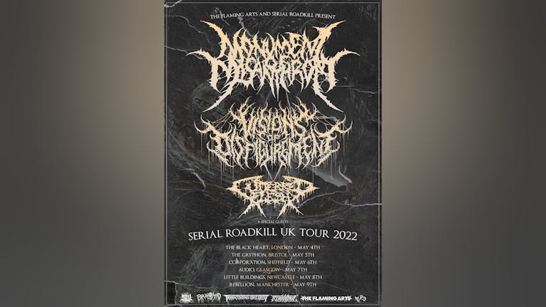 MONUMENT OF MISANTHROPY, VISIONS OF DISFIGUREMENT & CUTTERED FLESH @ The Gryphon, Bristol