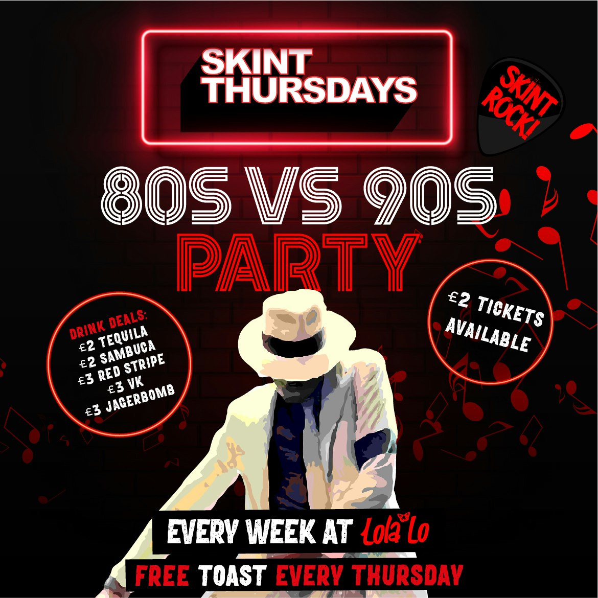 Skint Thursday – 80’s vs 90’s Night