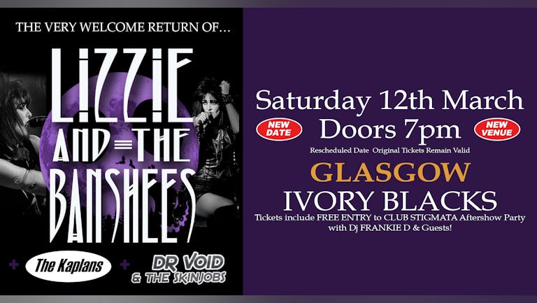 LIZZIE AND THE BANSHESS  (TRIBUTE BAND) NEW DATE & NEW VENUE + THE KAPLANS + Dr Void & The Skinjobs