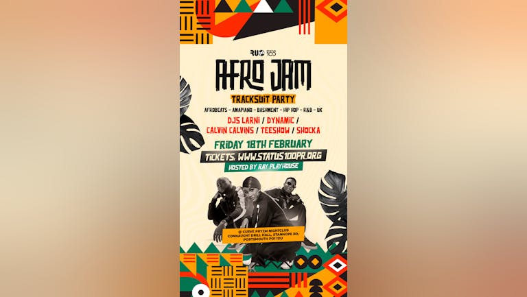 Limited £5.50 ticket valid before 11pm AFRO JAM PORTSMOUTH TICKETS: Tracksuit party