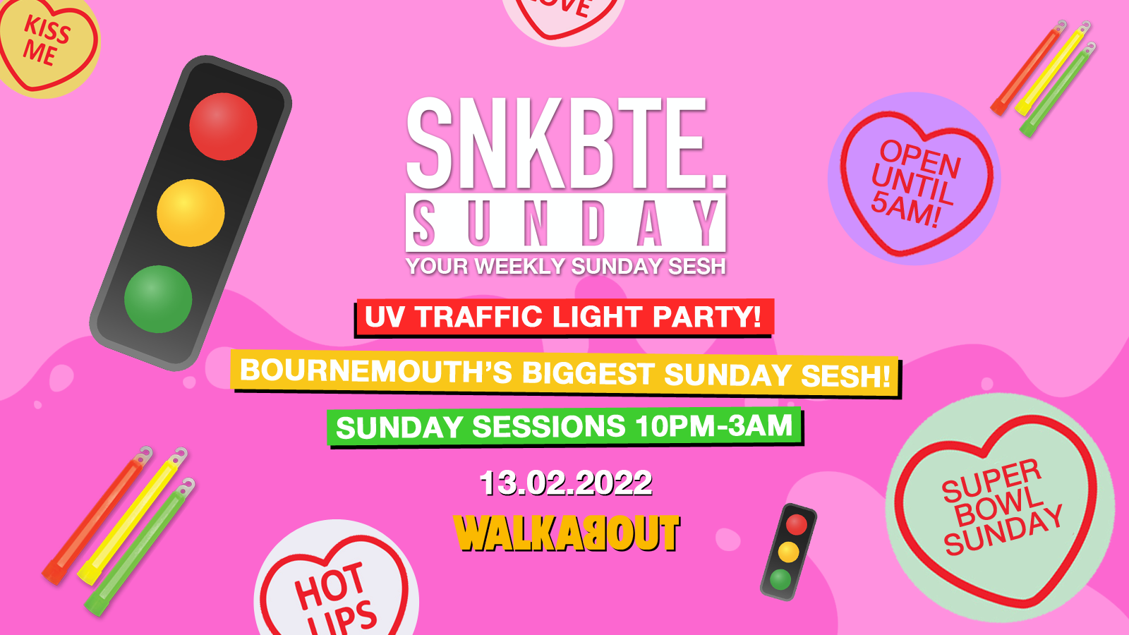 Snakebite Sundays @Walkabout // UV Traffic Light Party!