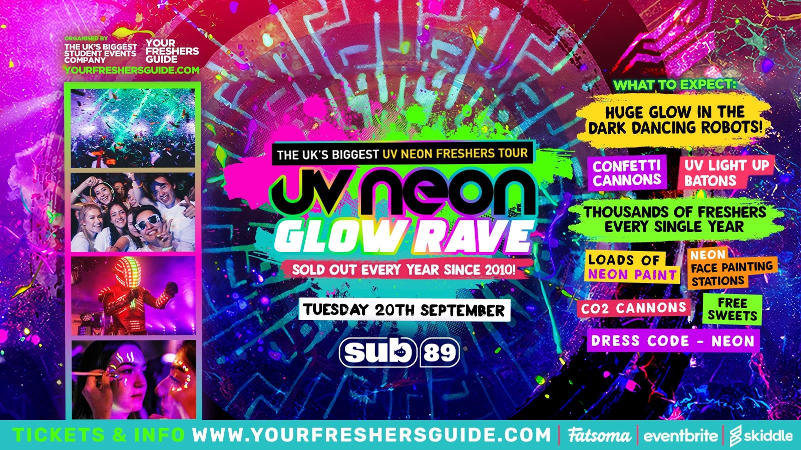 [TONIGHT] – UV Neon Glow Rave | Reading Freshers 2022
