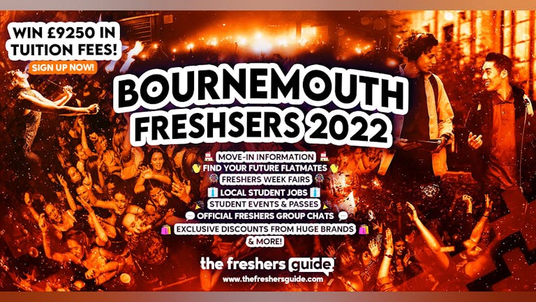 Bournemouth 2022 Freshers Guide. Sign up now for important freshers information! Bournemouth Freshers Week