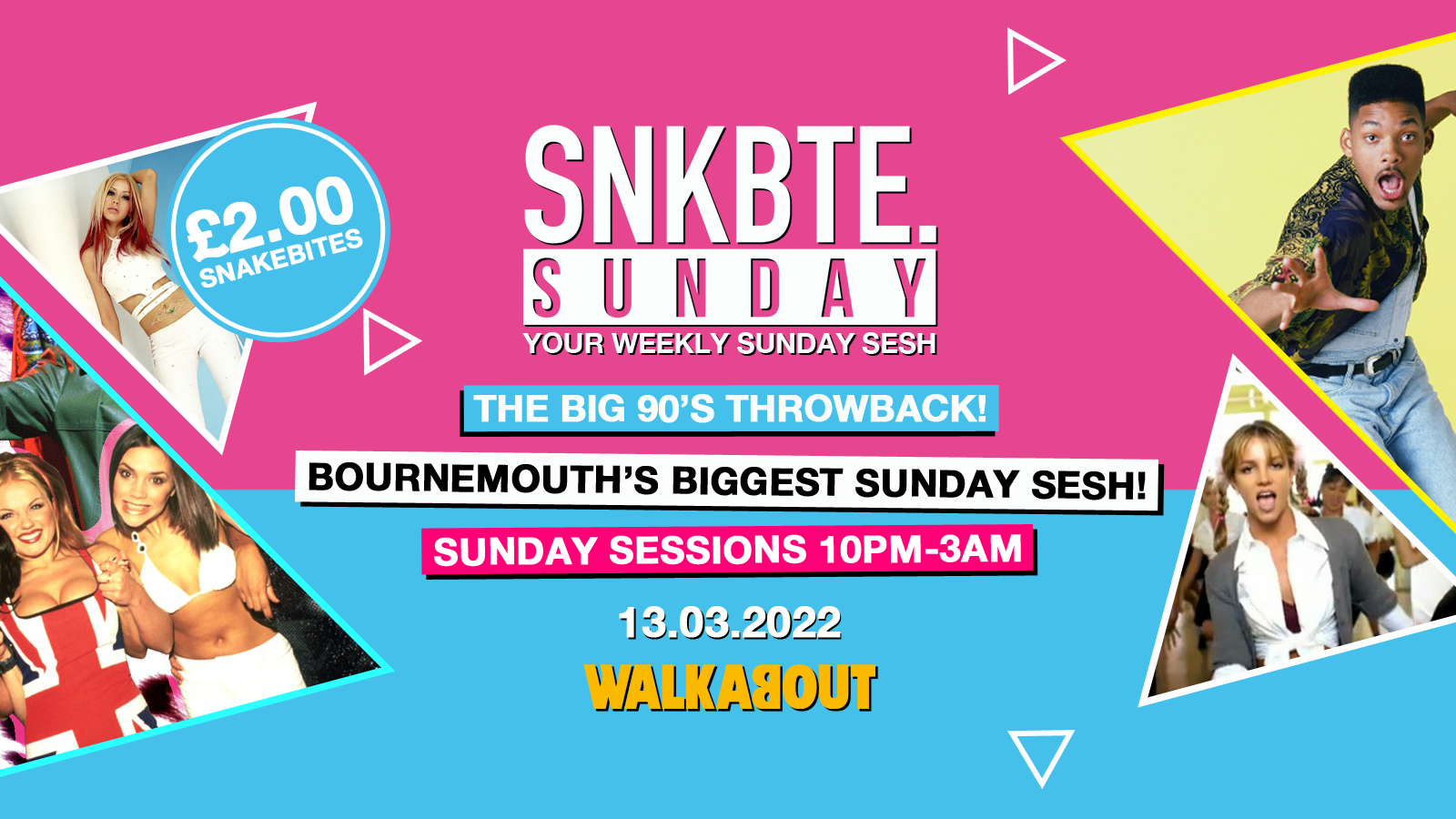 Snakebite Sundays @Walkabout // The BIG 90’s Throwback!