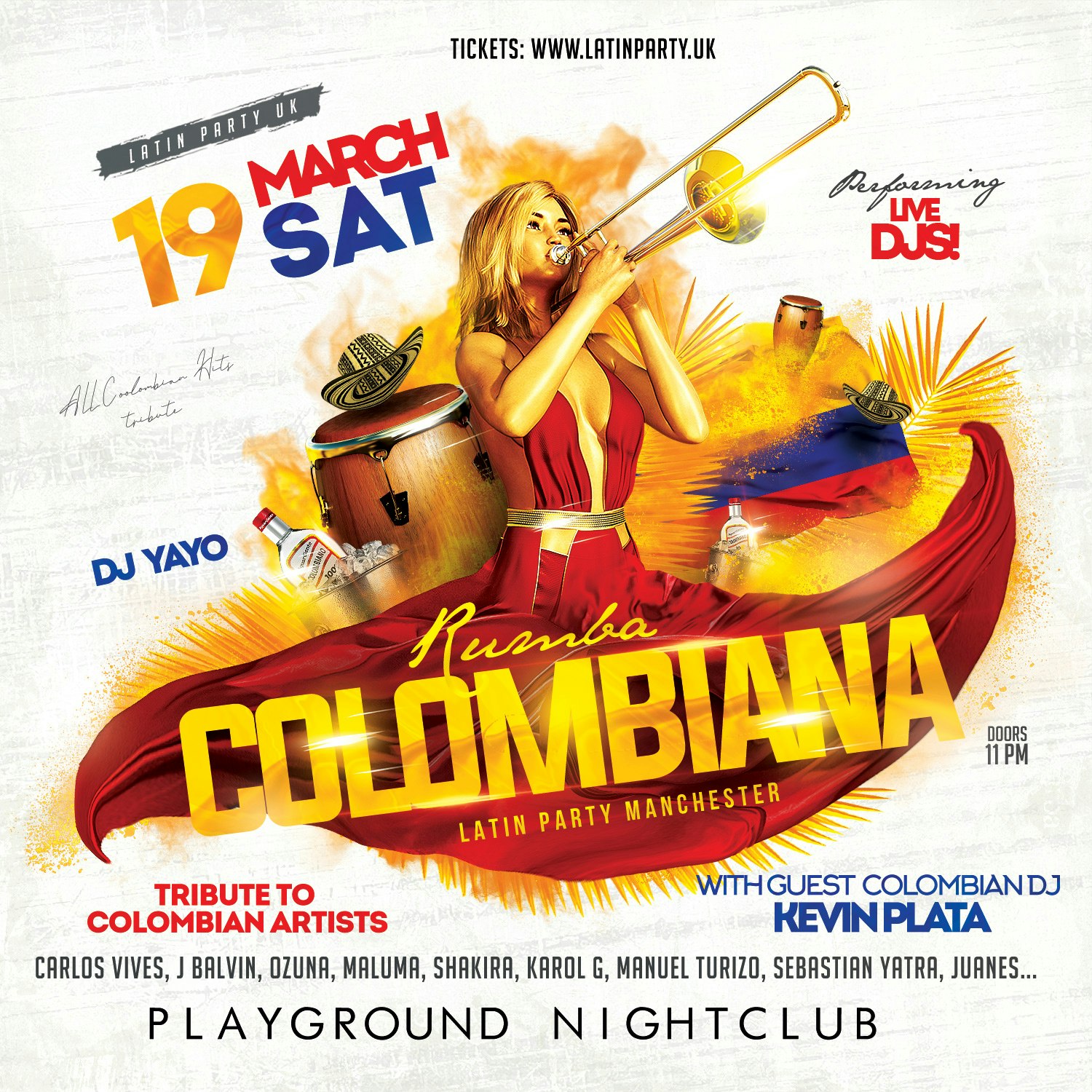 REGGAETON SATURDAYS MANCHESTER – RUMBA COLOMBIANA (19/3)