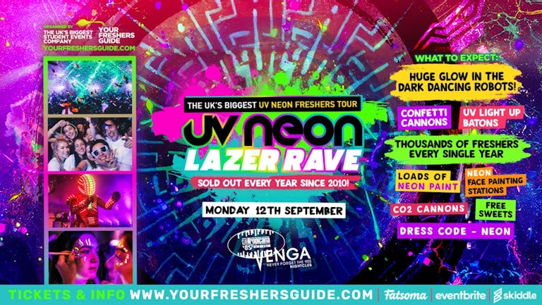 £1 Tickets - UV Neon Lazer Rave / Edinburgh Freshers 2022