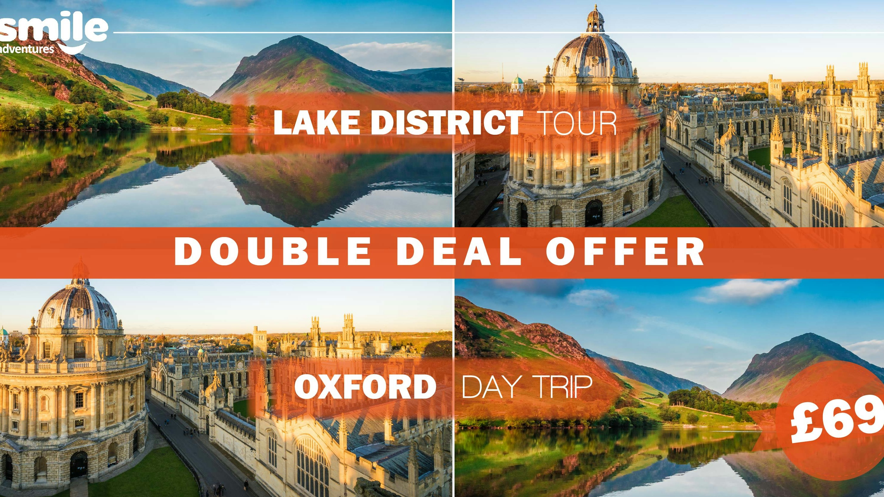DOUBLE DEAL – Lake District Tour  18.06.2022 / Oxford Day Trip 19.06.2022